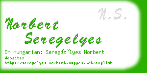 norbert seregelyes business card